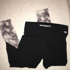 Pink Victoria’s Secret black leggings